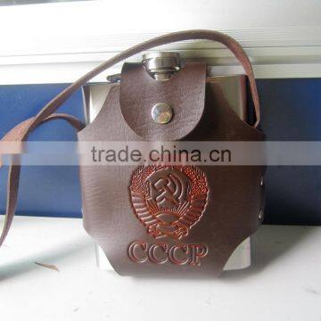 128oz Big Jagermeister Stainless Steel Hip Flask Outdoor Hip Flask With Leather Case photo-2