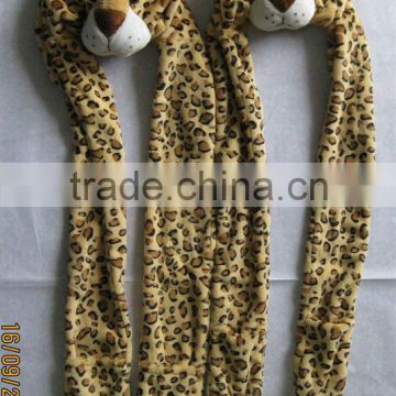 Plush tiger scarf with glove