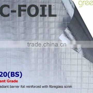 Fire retardant aluminium foil reinforced with scrim