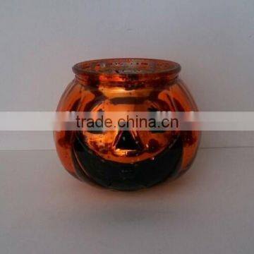 Halloween glass pumpkin jar