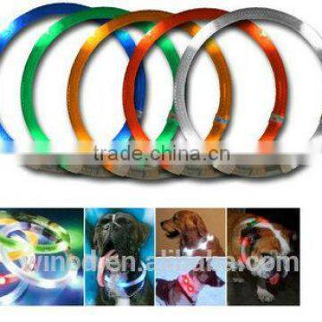 Soft silicon rubber tube LED dog collar