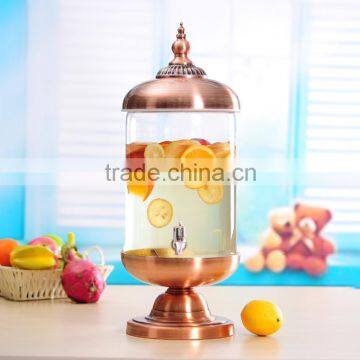 Orange Juice dispenser with metal lid and stand