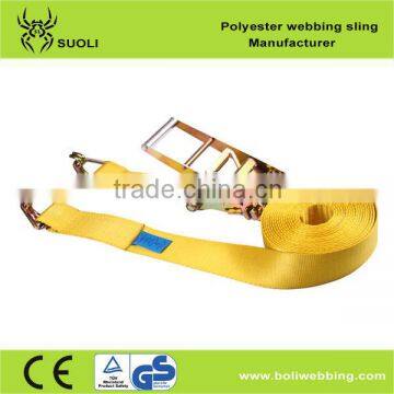 polyester sling belt swan hook ratchet tie down with swan hook