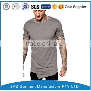 high quality customized t shirt with asymmetric front in grey