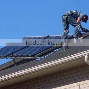 separated solar evacuated tube hot water heating with double coil tank