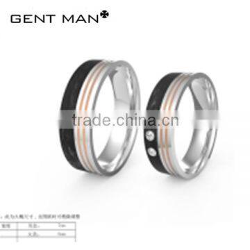 2016 affordable wholesale 925 silver carbon fiber couples ring