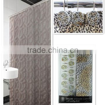 Leopard grain for 100%polyester shower curtain