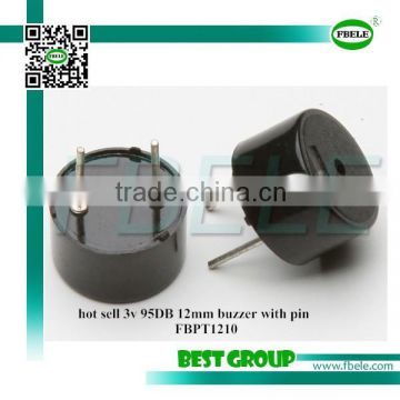 hot sell 3v 95DB 12mm buzzer with pin FBPT1210