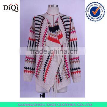 Women bright and colorful 12gg sweater cardigan