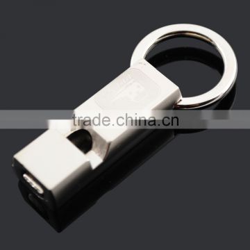 Metal engraved whistle keychain for wholesale