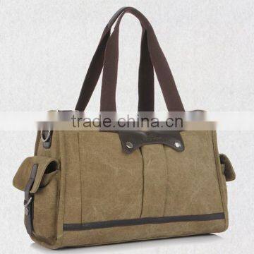 Khaki Cotton Canvas Handbags Wholesale photo-2