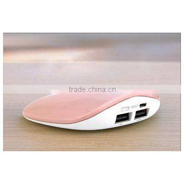 2016 Unique shape portable power banks with double USB Port