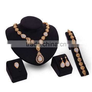 2016 New Coming Gold Jewelry Set Long Chain Waterfall Pendant Jewelries Bridla Wedding Jewelry Set