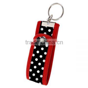 cotton materials fine quality monogram Key Fob dot style key holder