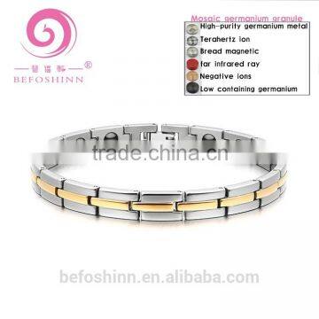 2016 Fashion Energy Bracelet Germanium Stainless Steel Energy Magnetic Ion Sports Bracelet