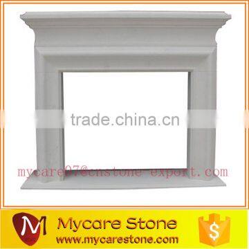 Cheap handcraved marble column fireplace mantel