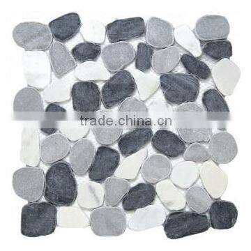 stone mosaic design, pebble mosaic tiles, modern house mosaics (PMSG210)