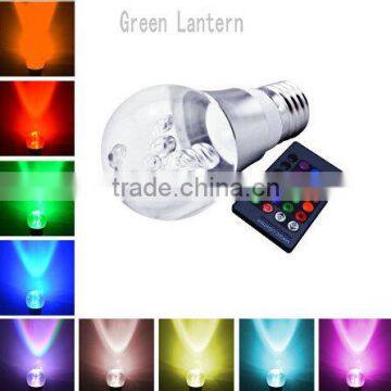 Colorful 3W RGB E27 Globe Crystal LED Bulb Light with IR Remote Control