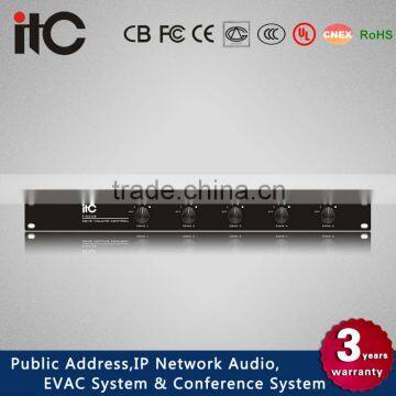 ITC T-6239F 5 Channel Volume Controller with Attenuation of 5 Steps for PA System