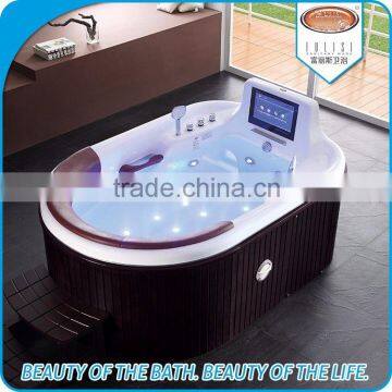 Freestanding combo massage bathtub with computer control panel
