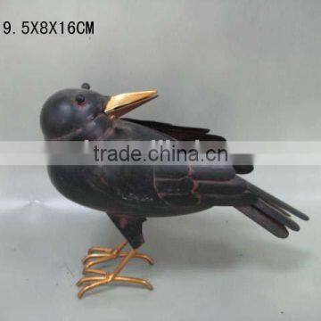 handmade metal black bird for garden decoration