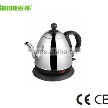 Baidu Hotel Appliance Classical Style Stainless Steel Electric Teapot Kettle Long Gooseneck Spoute