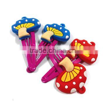 Mushroom shape cheap cartoon design custom clear bobby pins