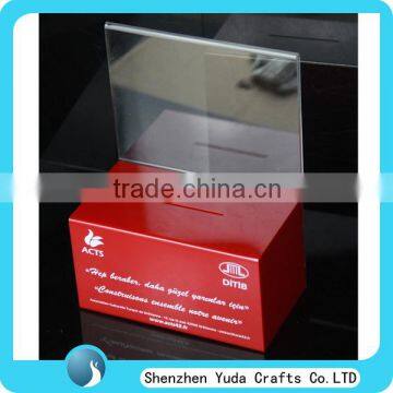 Cheap Transparent Acrylic Donation Money Box With Lock Key High Quality From China Supplier photo-3