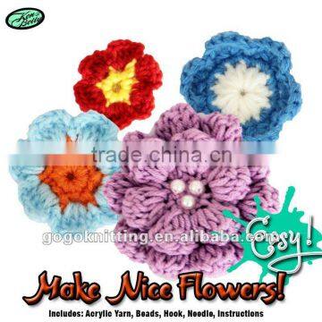 DIY crochet flowers decoration kit