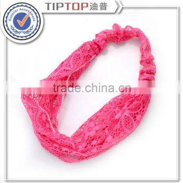 Lady soft elastic striped rabbit scarf Bow Headband