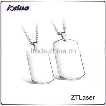 Fashion Customize Laser Lettering Stainless Steel Tag Pendant Necklace