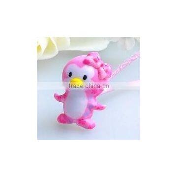 Pink penguin elastic hairband rubber hair band for girls