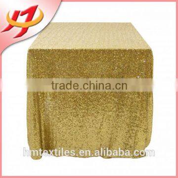 Hot Sale Polyester embroidery beaded glitter metallic sequence wedding rose gold sequin table cloth