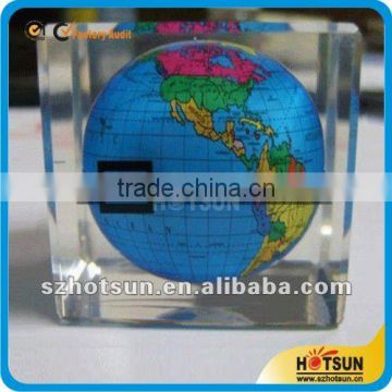 innovative design clear acrylic promotional paperweight for business gift with globe