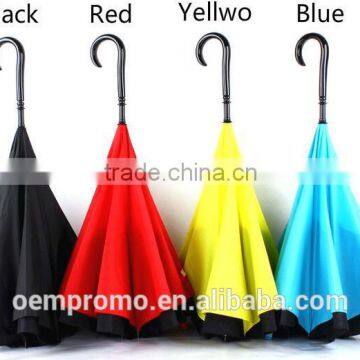 OEM 23" Double Layer Windproof Straight Inverted Umbrella