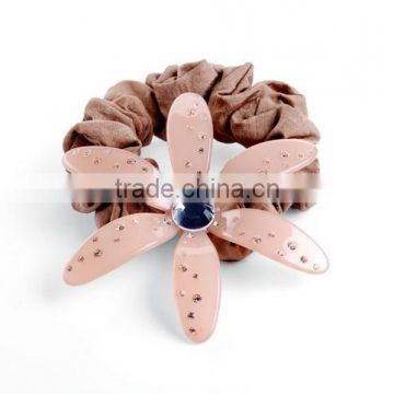 Stylish daisy shape crystal stone embellished hair scrunchies