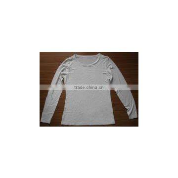 Long Sleeve Shirt Crew Neck Timeless Piece Blend Black and White T-SM83 photo-3