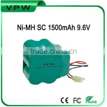 Ni-MH SC 1500mAh 9.6V Rechargeable Battery Pack For Vacuum Cleaner