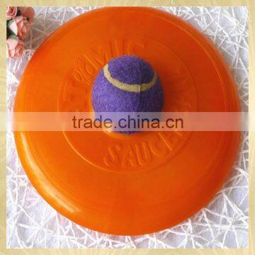 2015 pet training tools frisbee with tennis ball for dog training