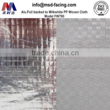 Aluminum Foil aluminized PP Woven Cloth (FSK Materials)/insulated fabric material