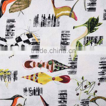 2016 New Women Dress Fabric Viscose Spandex Knitted Digital Printing Jersey Fabric