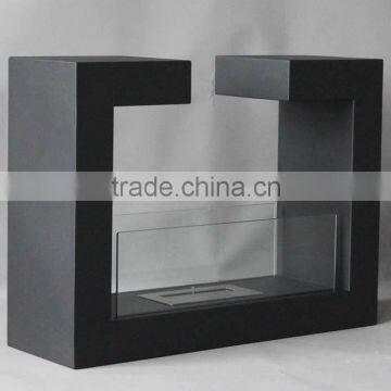 Freestanding bio ethanol fireplace VOG14 with stainless steel burner + Outdoor