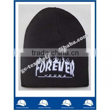 high quality custom design acrylic knitted beanie hat