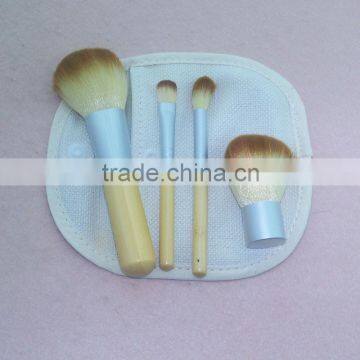 Hot Sale 4 Pcs Makeup Brushes Portable Soft Synthetic Hair Bamboo Handle Cosmetic Makeup Brush Set With Gunny Bag photo-6