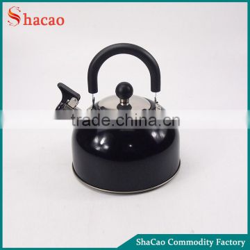 Black Color Stainless Steel Whistling Kettle Whistle With Plastic Handle