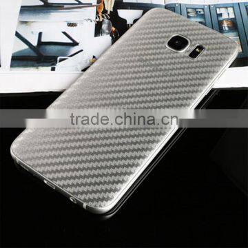 Durable 3D Anti-fingerprint Clear Carbon Fiber Back Film Screen Protector Protective Guard For Samsung Galaxy S7 Edge Vynil photo-2