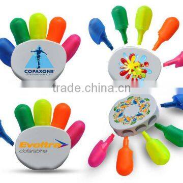 Hand Finger Palm Shape Stationery Highlighter Pens Many Colors Fluorescent Marker Pen for Children/5 Color Pen With Highlighter photo-3