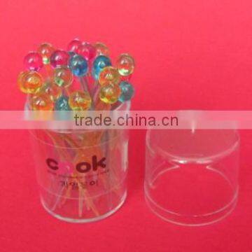 reusable plastic fruit toothpick with container