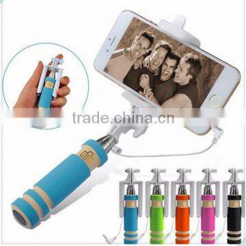 Super wired mini selfie stick for windows phone with tripod