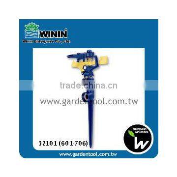Plastic Impulse Sprinkler With One-Way Plastic Spike For Outdoor Watering